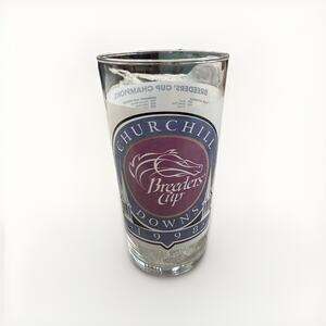Vintage 90s Horse Girl 1998 Breeders' Cup Churchill Downs Libbey Glass Cottage